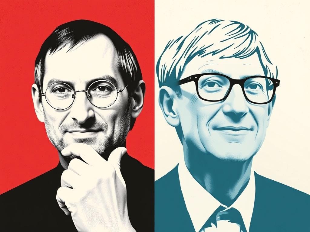     Cómo Crearon sus Imperios: Las Historias de Steve Jobs y Bill Gates. Choques y colaboraciones: rivalidad que impulsó la innovación